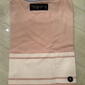 Abercrombie & Fitch Men's Light Pink Striped Tee
